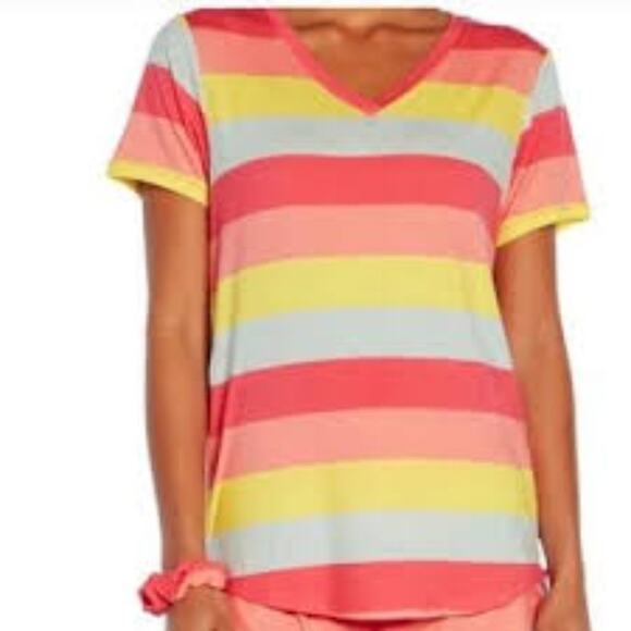 Wildfox Italian Ice Stripes V-Neck Short Sleeve Tee Size Medium - Picture 5 of 5